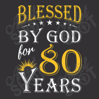 Vintage Blessed By God For 80 Years Happy 80th Birthday Vintage Short | Artistshot