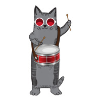 Cool Cat Playing The Snare Drum Hippy Percussionist Kitty Star Paper Bag - 13 X 7 X 13 | Artistshot