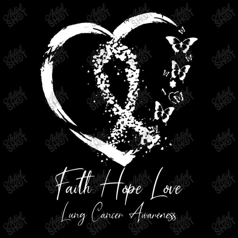 White Ribbon Faith Hope Love Support Lung Cancer Awareness Crew Socks | Artistshot