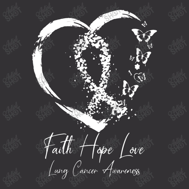 White Ribbon Faith Hope Love Support Lung Cancer Awareness Vintage Short | Artistshot