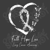 White Ribbon Faith Hope Love Support Lung Cancer Awareness Men's Polo Shirt | Artistshot