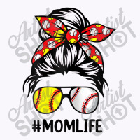 Womens Mom Life Softball Baseball Mothers Day Messy Bun Tank Top | Artistshot