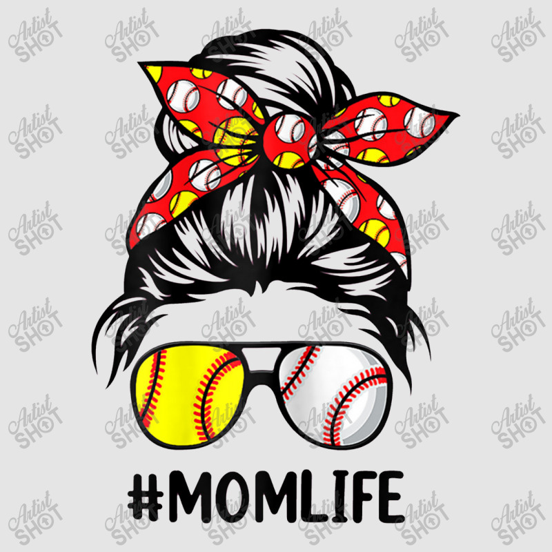 Womens Mom Life Softball Baseball Mothers Day Messy Bun Exclusive T-shirt | Artistshot