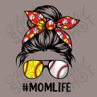 Womens Mom Life Softball Baseball Mothers Day Messy Bun Vintage T-shirt | Artistshot