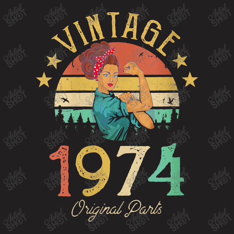 Womens Vintage 1974 Made In 1974 47th Birthday 47 Years Old V Neck T S T-shirt | Artistshot