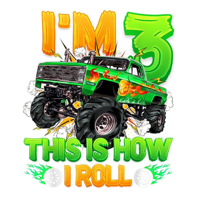 I'm 3 This Is How I Roll Cute Monster Truck 3rd Birthday Boy Star Paper Bag - 13 X 7 X 13 | Artistshot