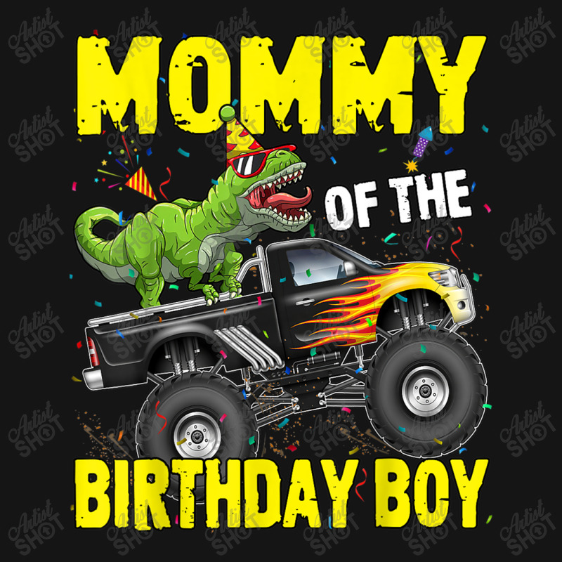 Mommy Of The Birthday Boy Dinosaurs T Rex Monster Truck Characters Car Mesh Cap | Artistshot