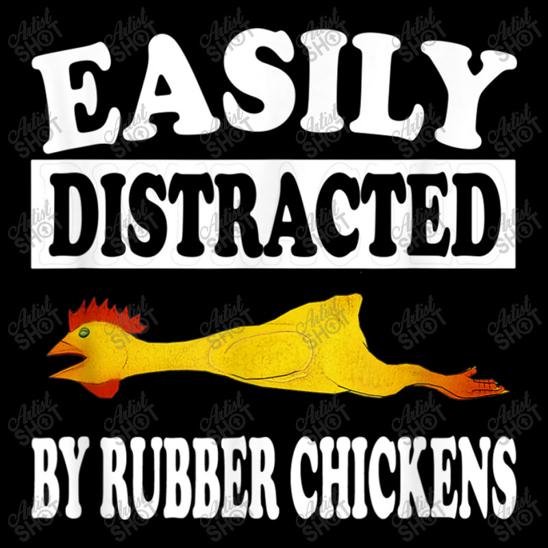 Easily Distracted By Rubber Chickens  Funny Gift Flat Bill Snapback Cap by AntoineDesign | Artistshot