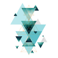 Geometric Triangle Compilation In Teal Jumbo Paper Bag - 18 X 7 X 18 3/4 | Artistshot