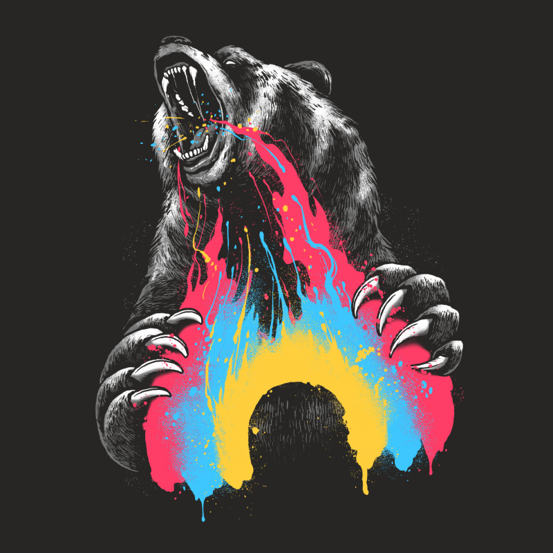 Angry Bear Don’t Care Ladies Fitted T-Shirt by glitchygorilla | Artistshot