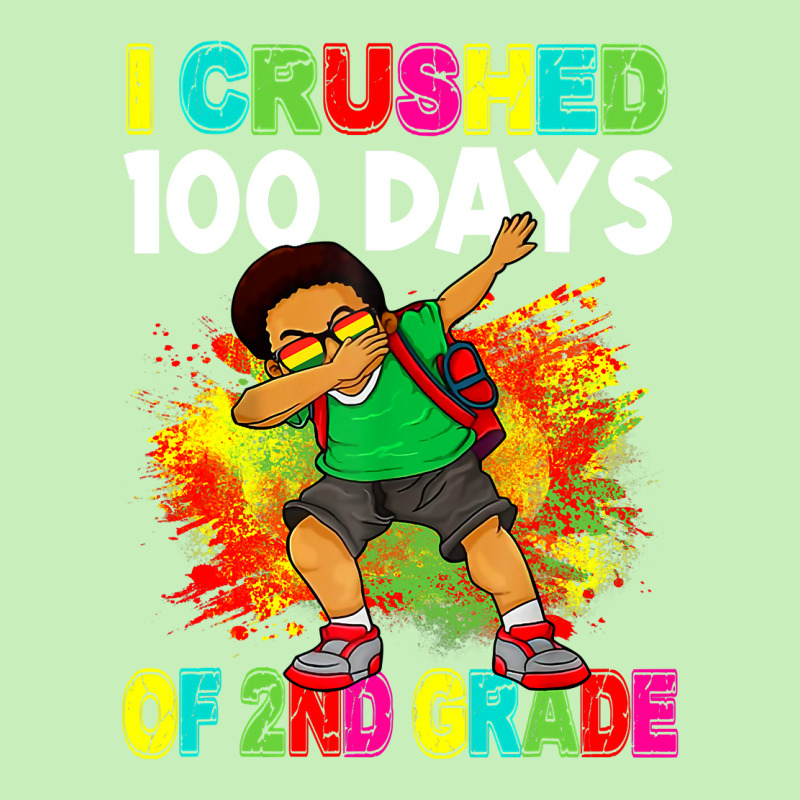 I Crushed 100 Days 2nd Grade Happy 100th Day Black Afro T Shirt Urban Heavy T-shirt by TeaMenShop | Artistshot