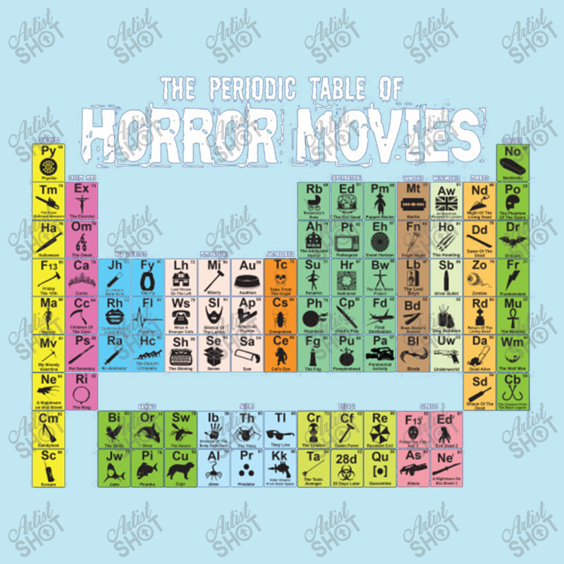 The Periodic Table Of Horror Movies Science Urban Heavy T-shirt | Artistshot