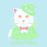 Lucky Man T  Shirt Lucky Man Funny White Cat And White Mouse St. Patri Urban Heavy T-shirt | Artistshot