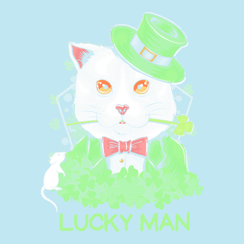 Lucky Man T  Shirt Lucky Man Funny White Cat And White Mouse St. Patri Urban Heavy T-shirt | Artistshot