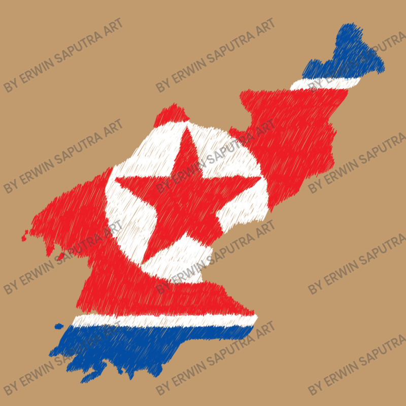 North Korea Map Flag Drawing Line Art Urban Heavy T-shirt | Artistshot