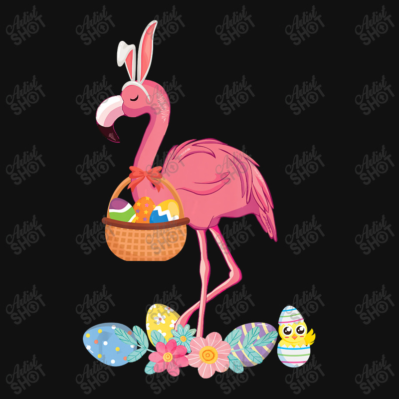 Cute Easter Flamingo With Easter Egg Basket Hunting Gift T Shirt Baby Bibs by hoainv | Artistshot