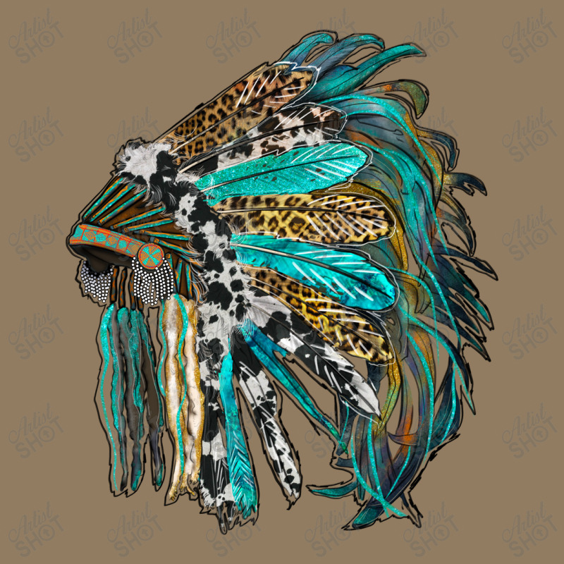 Indian Feather Headdress With Western  Patterns Leatherette Tumbler | Artistshot