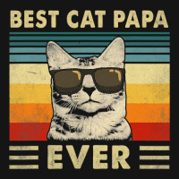 Best Cat Papa Ever  Vintage Retro Cat Dad Father Day Mesh Cap | Artistshot