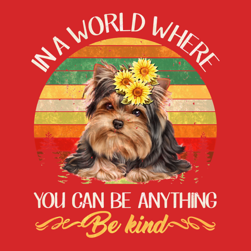 Dog Vintage Yorkshire Terrier Sunflower Be Kind Quote Shirt Dog Lovers Trucker Cap by peafowl | Artistshot