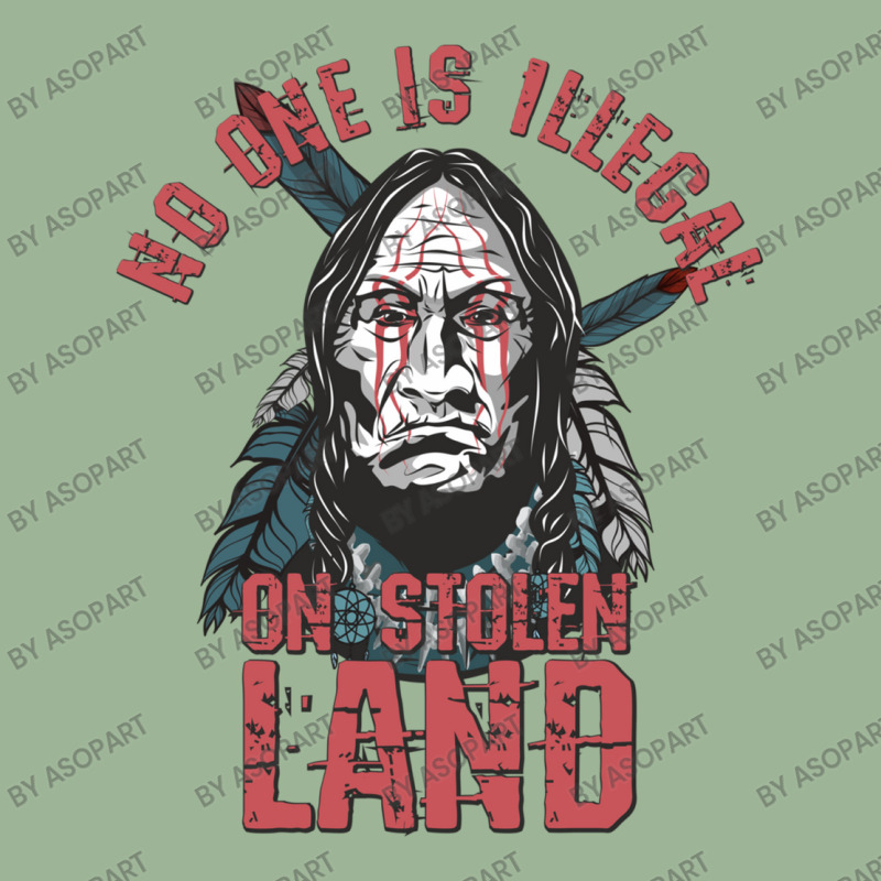 No One Is Illegal On Stolen Land Native American Red Paint At The Face Urban Heavy T-shirt | Artistshot