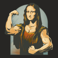 Work Out Mona Lisa Ladies Fitted T-shirt | Artistshot