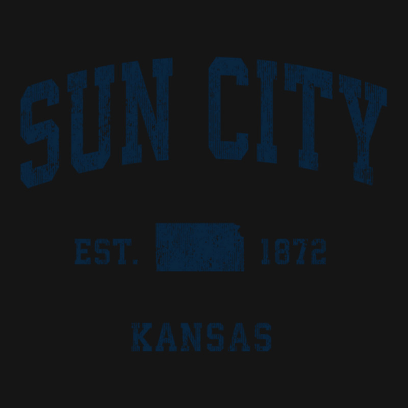 Sun City Kansas Ks Vintage Athletic Navy Sports Design Long Sleeve T S Mesh Cap | Artistshot