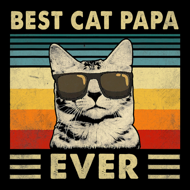 Best Cat Papa Ever  Vintage Retro Cat Dad Father Day Camo Snapback | Artistshot