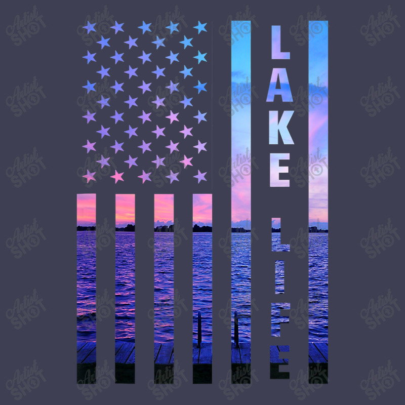 Lake Life American Flag Dock Sunset Wakeboarder Power Boat Mesh Cap | Artistshot