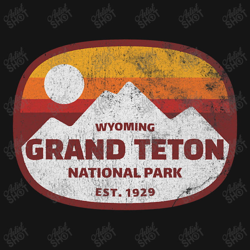 Vintage Grand Teton National Park   Distressed Mesh Cap | Artistshot