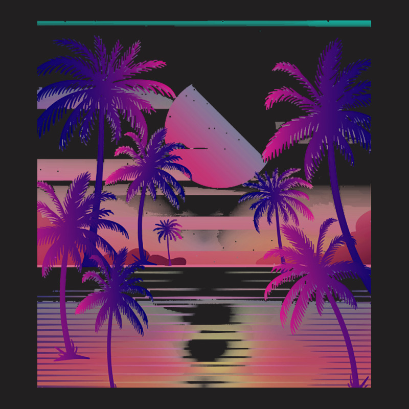 Synthwave T  Shirt Sunset Palm Trees Vaporwave Aesthetic T  Shirt T-Shirt by victorycanola | Artistshot