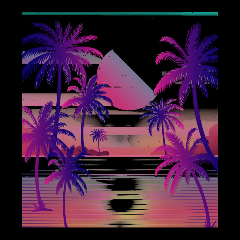 Synthwave T  Shirt Sunset Palm Trees Vaporwave Aesthetic T  Shirt Pocket T-Shirt by victorycanola | Artistshot