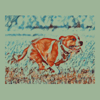 Pitbull T  Shirt Running Pittie Dog In Cartoon Art Photo Abstract T  S Urban Heavy T-shirt | Artistshot