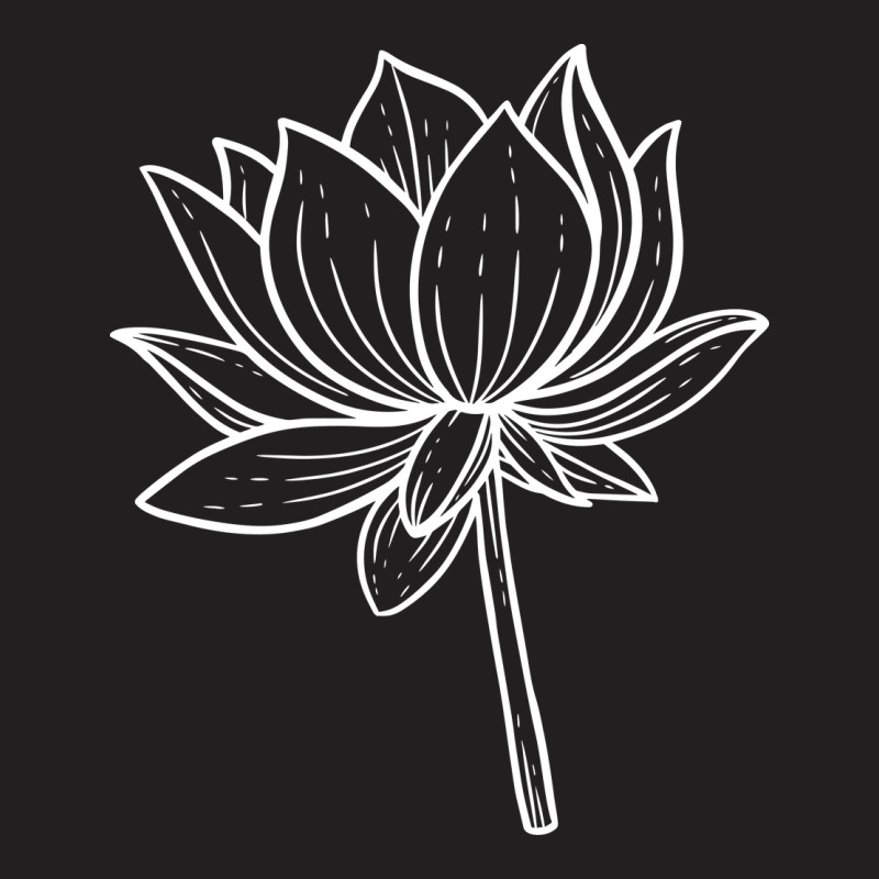 Lotus White Line Art T-shirt | Artistshot