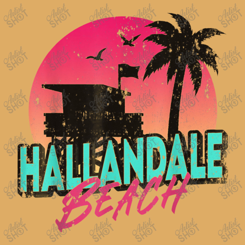 Vintage Hallandale Beach Florida Palm Trees Fl Distressed Urban Heavy T-shirt by zuzumanin | Artistshot