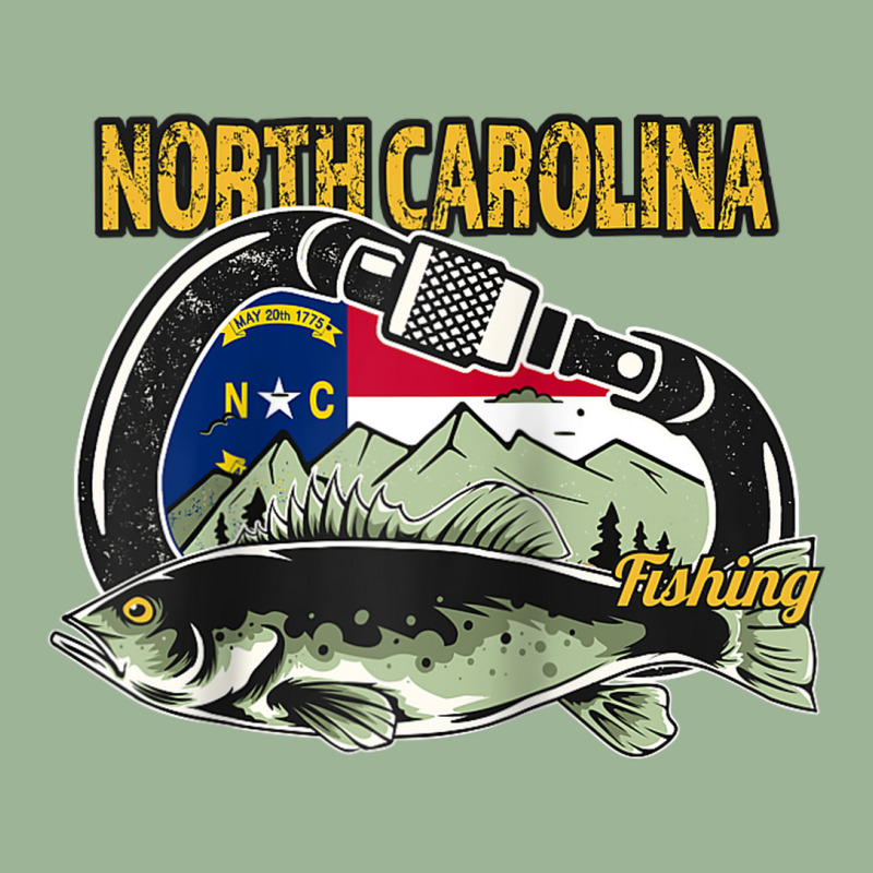 Retro Carabiner North Carolina Fishing Raglan Baseball Tee Urban Pullover Hoodie | Artistshot