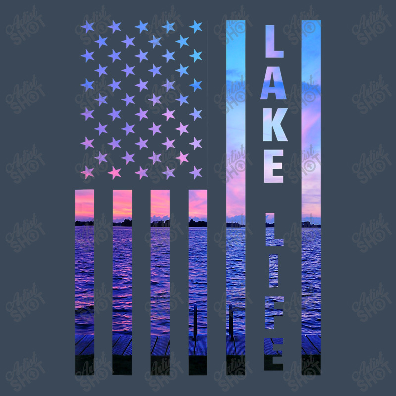 Lake Life American Flag Dock Sunset Wakeboarder Power Boat Flat Bill Snapback Cap | Artistshot