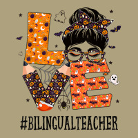 Bilingual Teacher Love Messy Bun Pumpkin Women Halloween T Shirt Flat Bill Snapback Cap | Artistshot