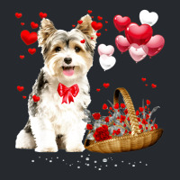 Cute Yorkshire Terrier Balloon Heart Valentine Day Valentine Flat Bill Snapback Cap | Artistshot