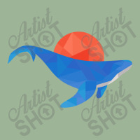 Geometric Blue Whale With Red Sun Urban Heavy T-shirt | Artistshot