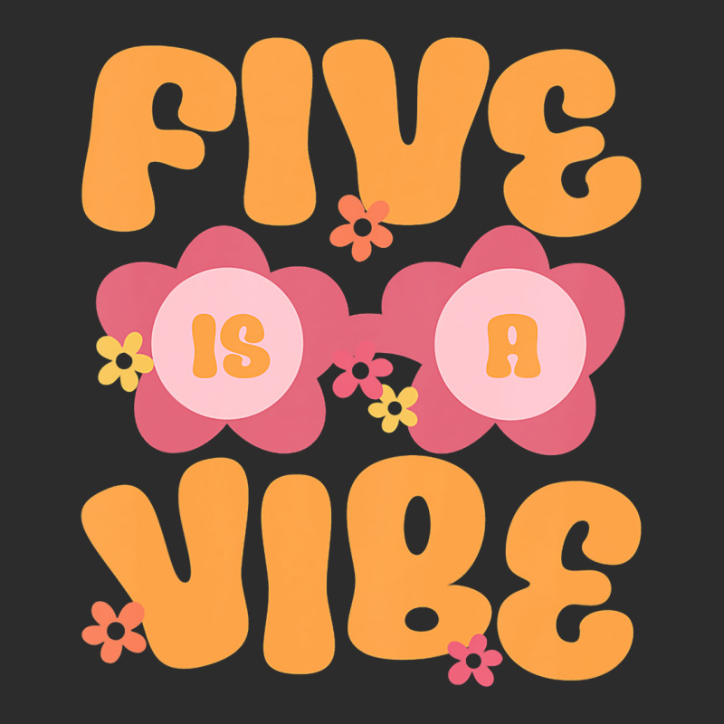 Kids Five Is A Vibe Groovy 5th Birthday Theme Fifth Bday Flower Baseball Cap | Artistshot