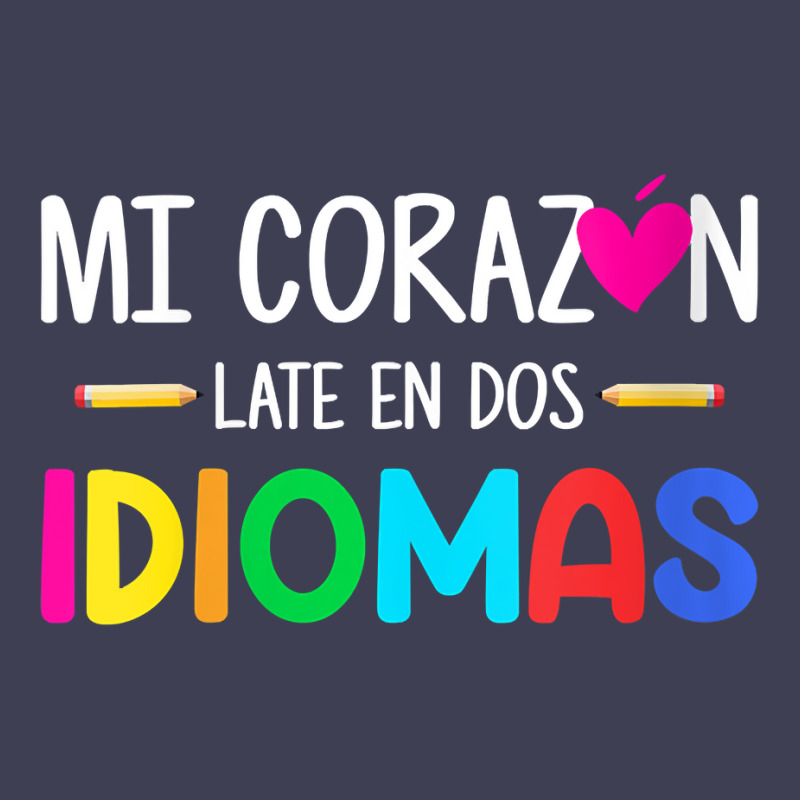 Womens Mi Corazon Late En Dos Idiomas, Bilingual Spanish Teacher V Nec Mesh cap by cm-arts | Artistshot