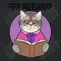 Curious Cats Visit The Library Purple Trucker Cap | Artistshot