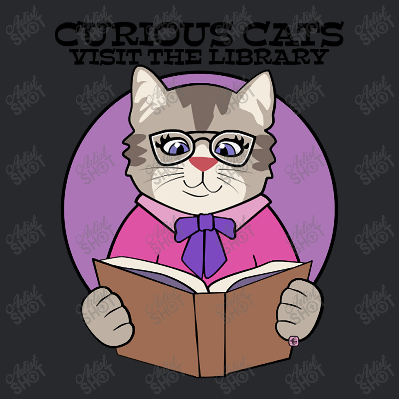 Curious Cats Visit The Library Purple Trucker Cap by webberkyla | Artistshot