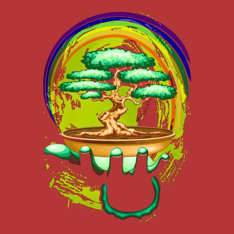 Bonsai Tree And Rainbow On Green Hand, Bonsai Tree, Rainbow On Green H Camo Snapback | Artistshot