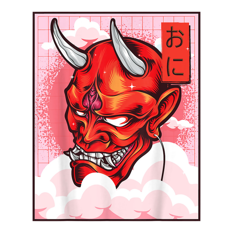 Oni Mask Demon Mask Yokai Kawaii Japanese Aesthetic Harajuku T Shirt Double wine Paper Bag - 6 1/2 x 3 1/2 x 12 3/8 by cm-arts | Artistshot