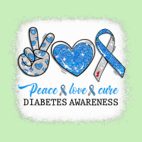 Diabetes Diabetic Bleached Peace Love Cure Diabetes T1d Awareness Surv Urban Heavy T-shirt | Artistshot