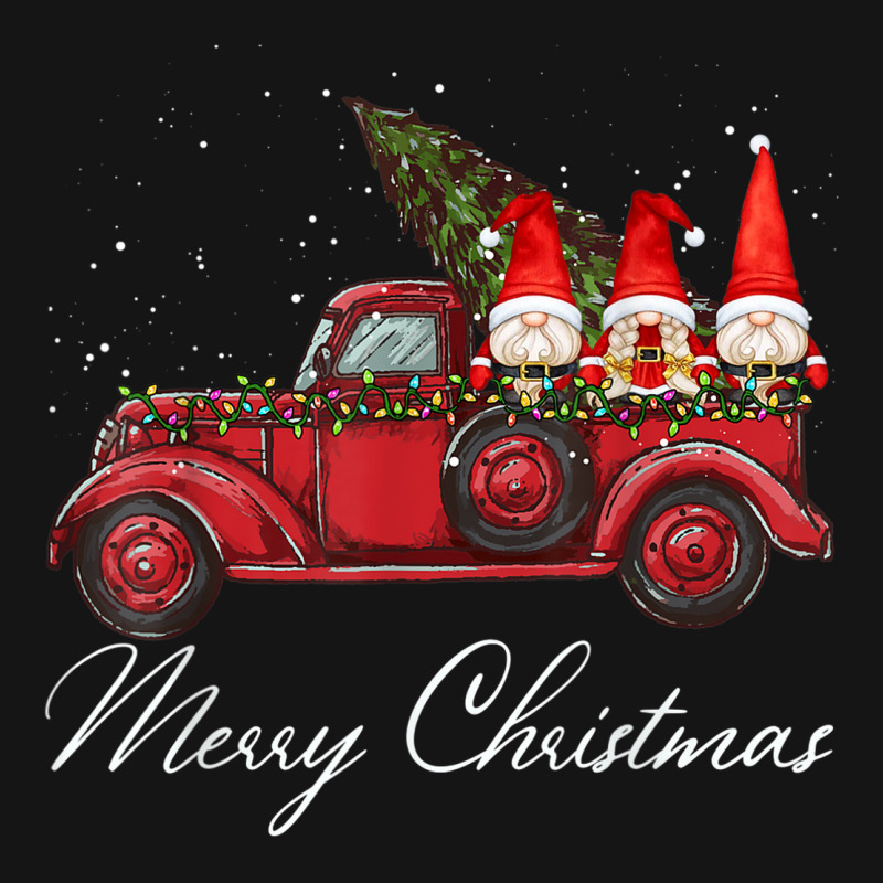 Three Gnomes In Red Truck With Merry Christmas Tree Mesh Cap | Artistshot