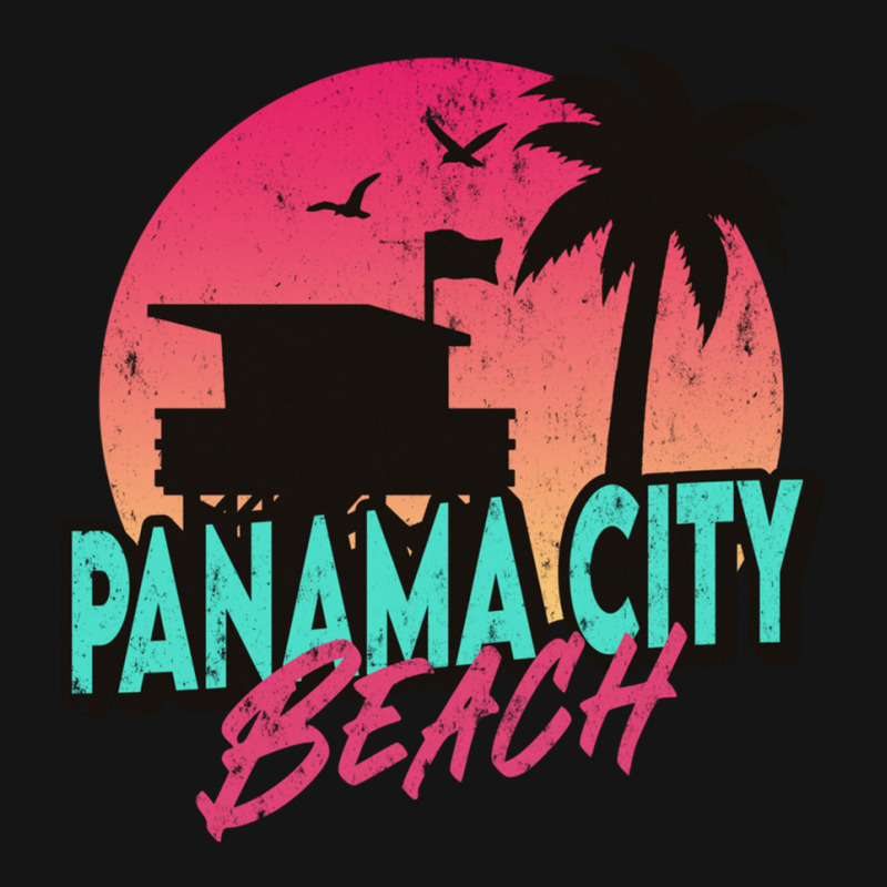 Vintage Panama City Beach Florida Palm Trees Fl Distressed Long Sleeve Mesh cap by genze | Artistshot