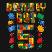 5th Birthday Master Builder 5 Years Old Block Building Boys Mesh Cap | Artistshot