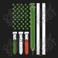 American Flag Irish Nurse Syringe Shamrock St Patricks Day Classic T-shirt | Artistshot